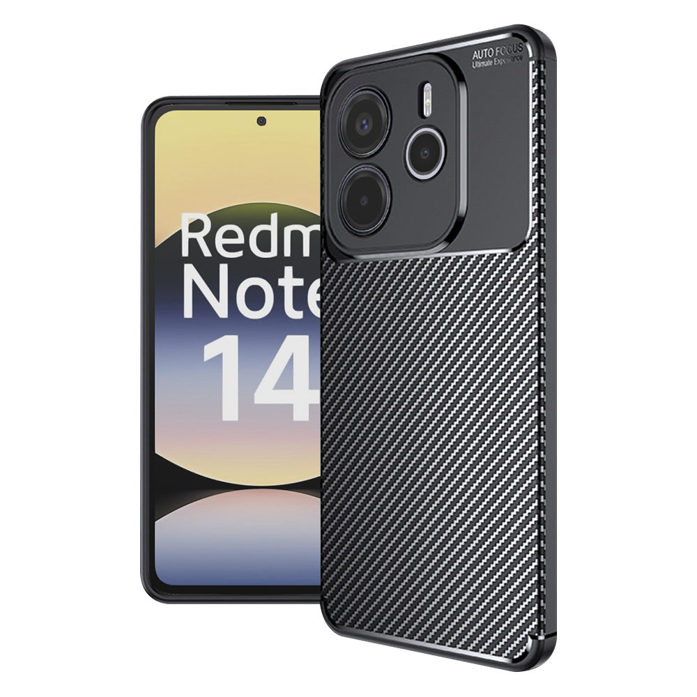 Case for Xiaomi Redmi Note 14 4G (Regional), Techsuit, CarbonFiber, Black