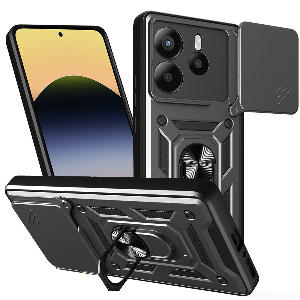 Coque pour Xiaomi Redmi Note 14 5G, Techsuit, CamShield, Noire