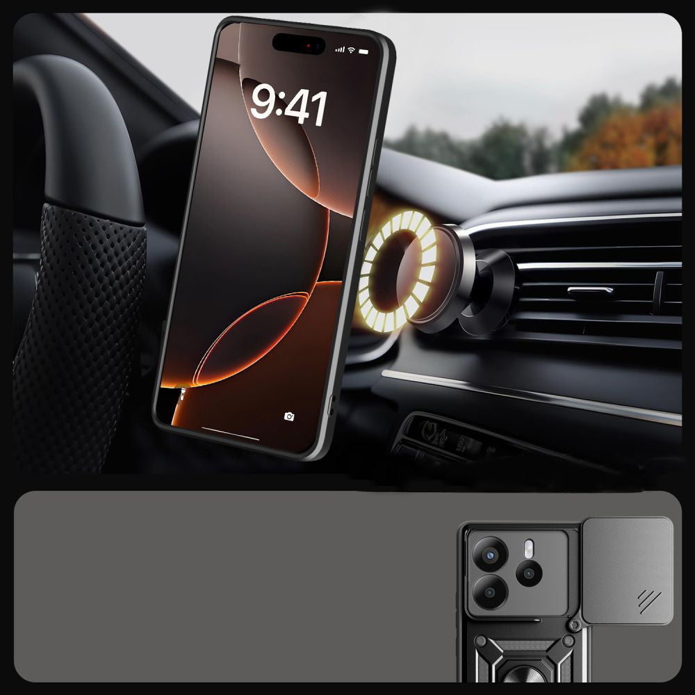 Coque pour Xiaomi Redmi Note 14 5G, Techsuit, CamShield, Noire