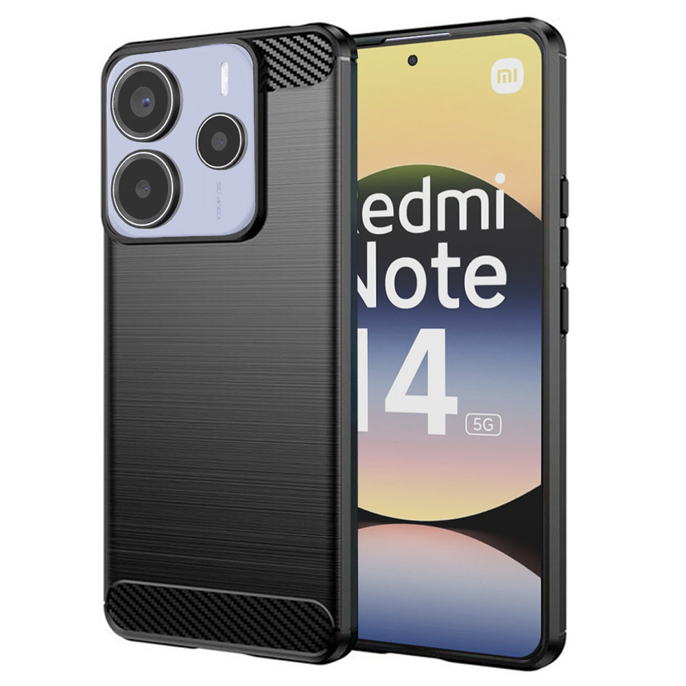 Coque pour Xiaomi Redmi Note 14 5G, Techsuit, Carbone, Noire