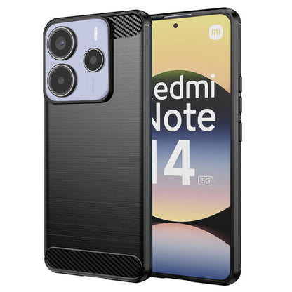 Coque pour Xiaomi Redmi Note 14 5G, Techsuit, Carbone, Noire