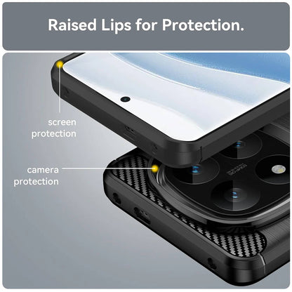 Coque pour Xiaomi Redmi Note 14 Pro 4G, Techsuit, Carbone, Noire