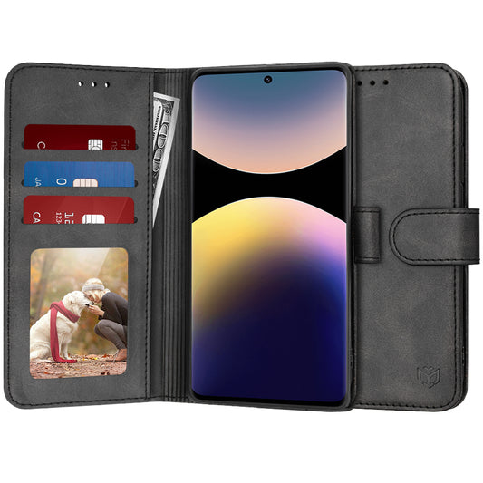 Coque pour Xiaomi Redmi Note 14 Pro 4G, Techsuit, Diary Book, Noire