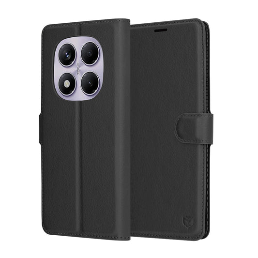 Coque pour Xiaomi Redmi Note 14 Pro 4G, Techsuit, Leather Folio, Noire
