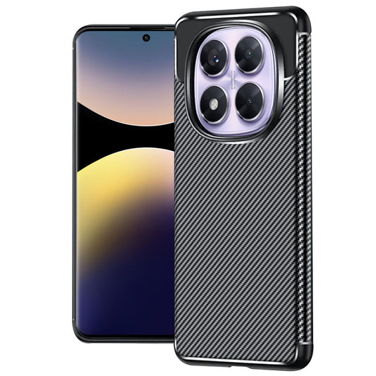 Coque pour Xiaomi Redmi Note 14 Pro+ 5G / Note 14 Pro 5G / Poco X7, Techsuit, Fibre de carbone, Noire