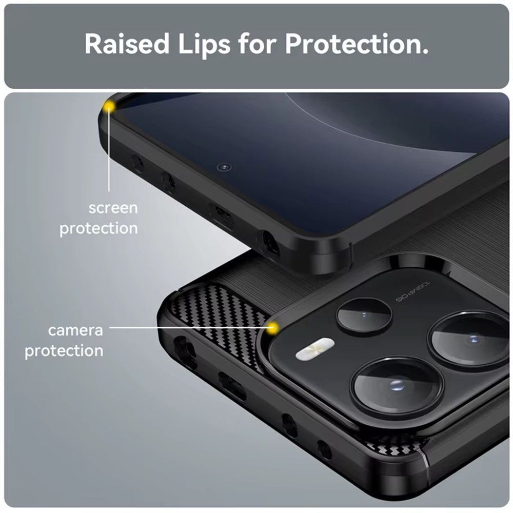 Coque pour Xiaomi Redmi Note 14S, Techsuit, Carbone, Noire