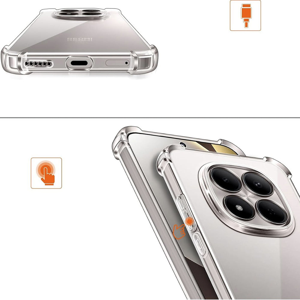 Étui pour Xiaomi Redmi Note 15 Pro 5G, Techsuit, Shockproof Clear, Transparent