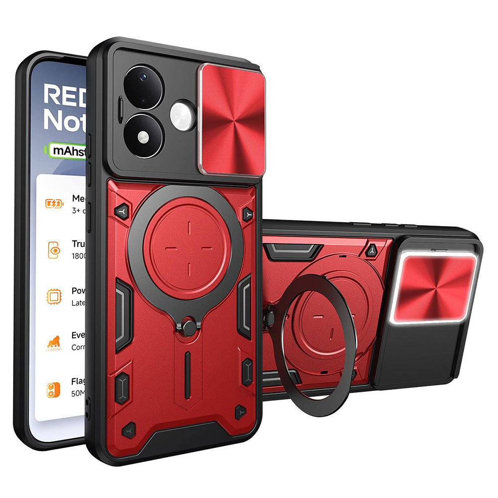 Coque pour Xiaomi Redmi Note 17 4G / Note 17 5G, Techsuit, CamGuard Pro, rouge