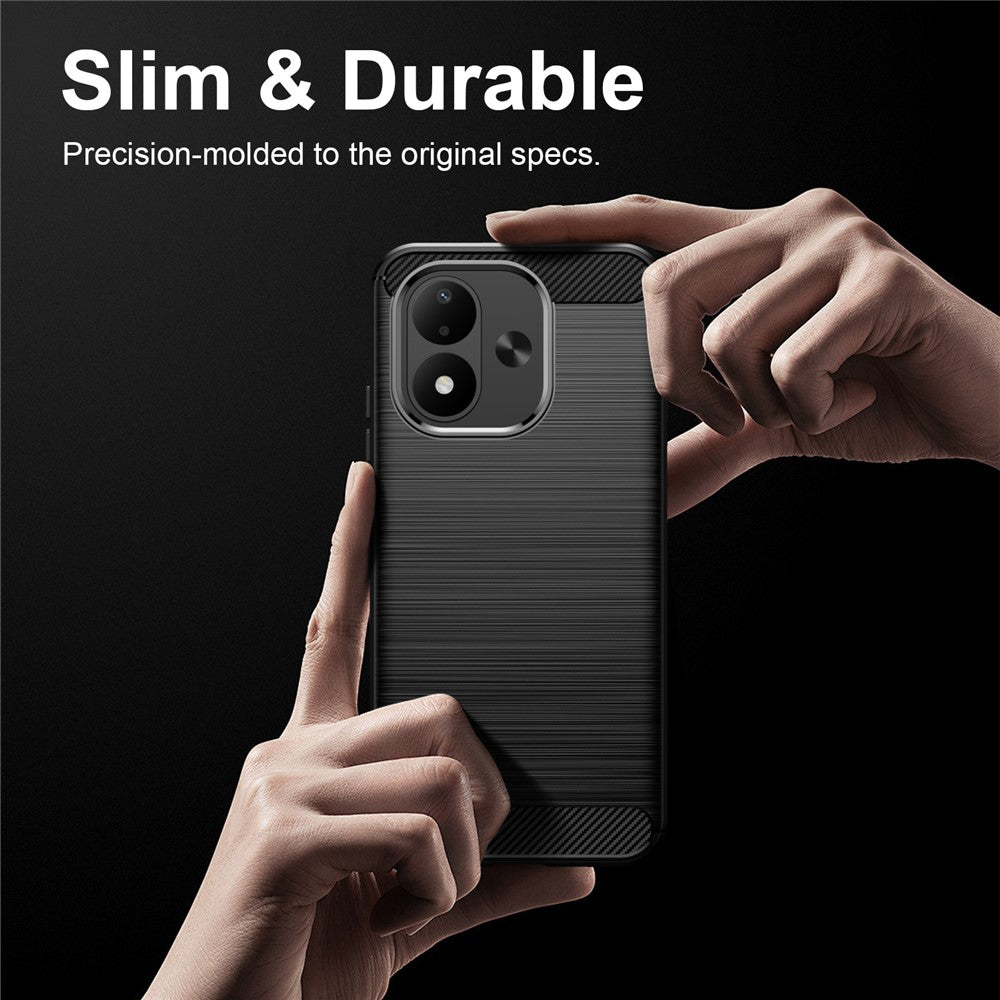 Coque pour Xiaomi Redmi Note 17 4G / Note 17 5G, Techsuit, Carbon, noire