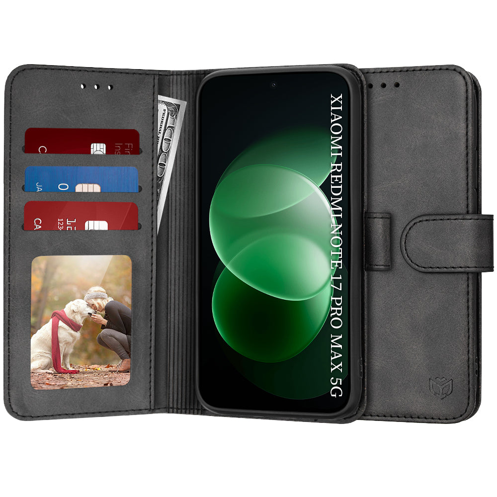 Étui pour Xiaomi Redmi Note 17 Pro Max, Techsuit, Diary Book, noir