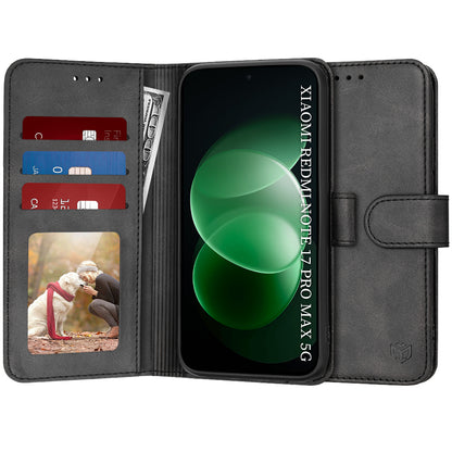 Étui pour Xiaomi Redmi Note 17 Pro Max, Techsuit, Diary Book, noir
