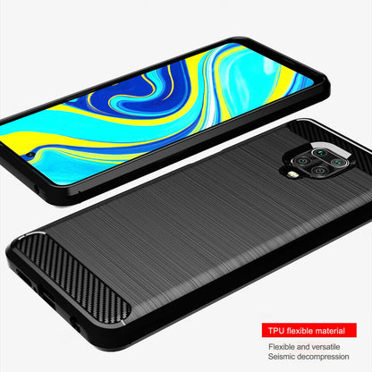 Coque pour Xiaomi Redmi Note 9S / Note 9 Pro / Note 9 Pro Max, Techsuit, Carbone, Noire