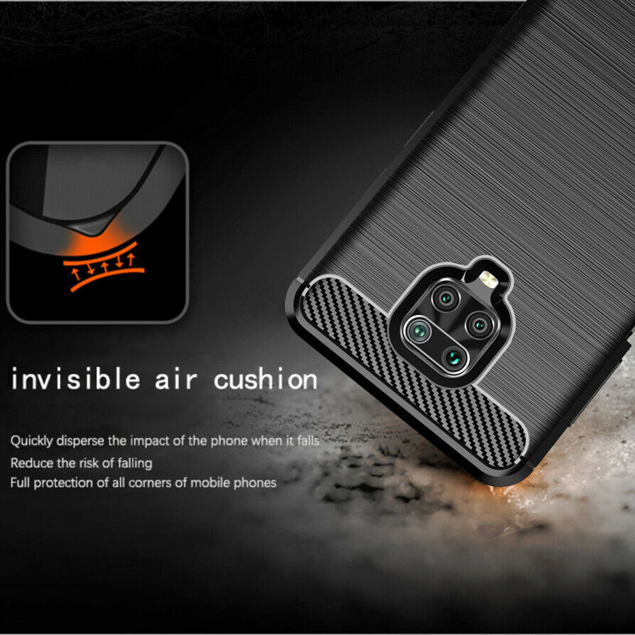 Coque pour Xiaomi Redmi Note 9S / Note 9 Pro / Note 9 Pro Max, Techsuit, Carbone, Noire