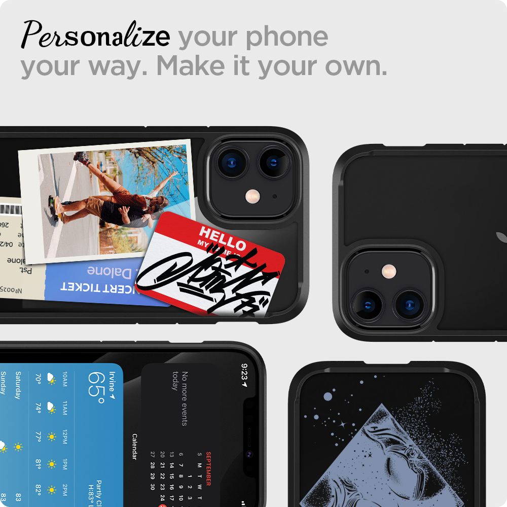 Étui pour Apple iPhone 12 / 12 Pro, Spigen, Ultra Hybrid, Noir ACS01703