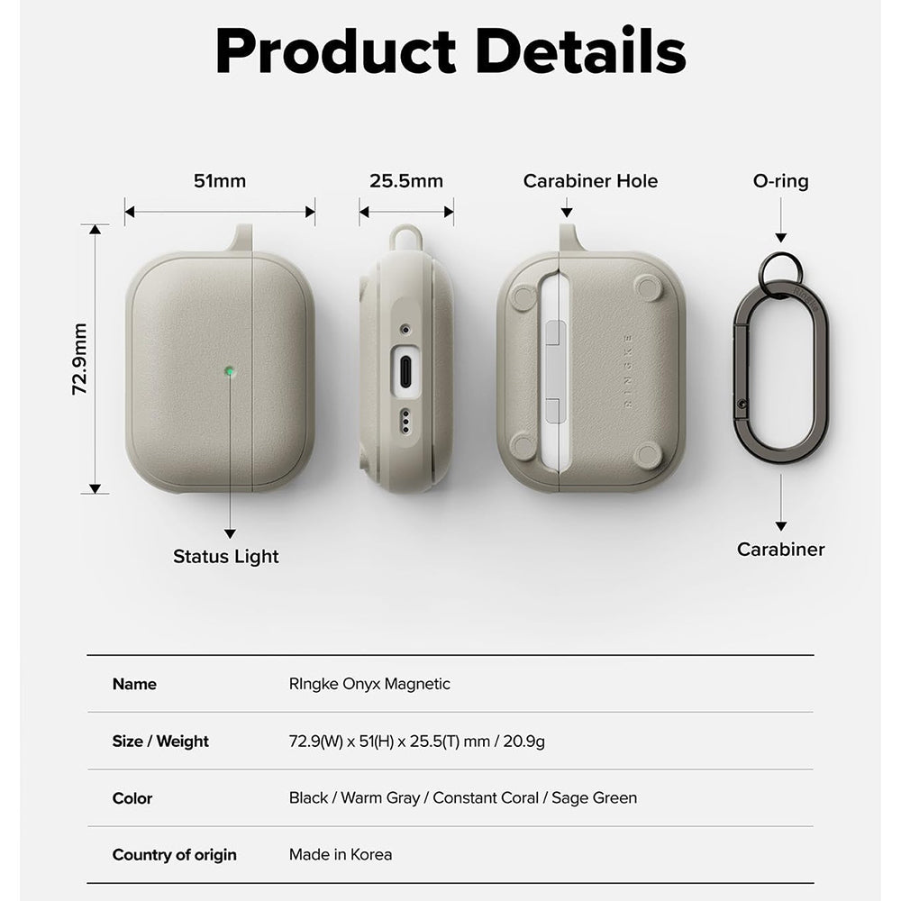 Étui Ringke Onyx pour Apple AirPods 3, Gris