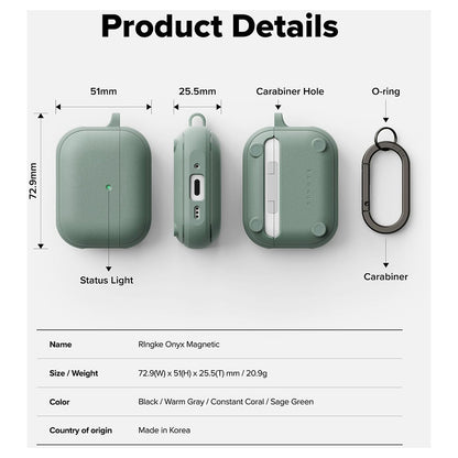 Étui Ringke Onyx pour Apple AirPods 3, Vert