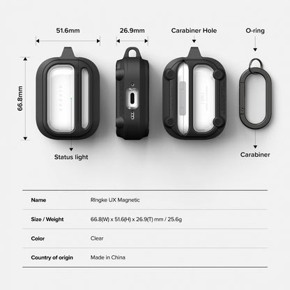 Coque Ringke UX pour Apple AirPods Pro 3, Transparente