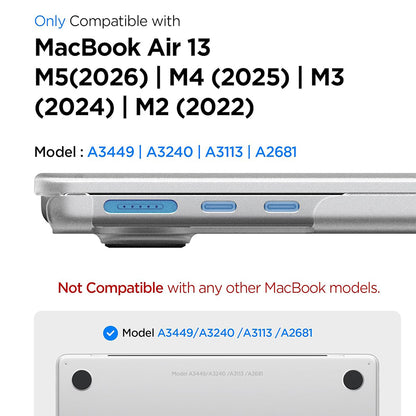Coque Spigen Airskin pour Apple MacBook Air 13 pouces (2026) / (2025) / (2024) / (2022), Transparente Satinée ACS11530