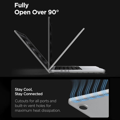 Coque Spigen Airskin pour Apple MacBook Pro 16 pouces (2026) / (2024) / (2023) / (2021), Transparente Satinée ACS11526