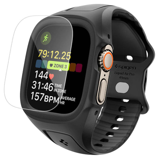 Coque Spigen Liquid Air Pro avec protecteur d'écran pour Apple Watch Ultra Series, Noir Mat ACS11416