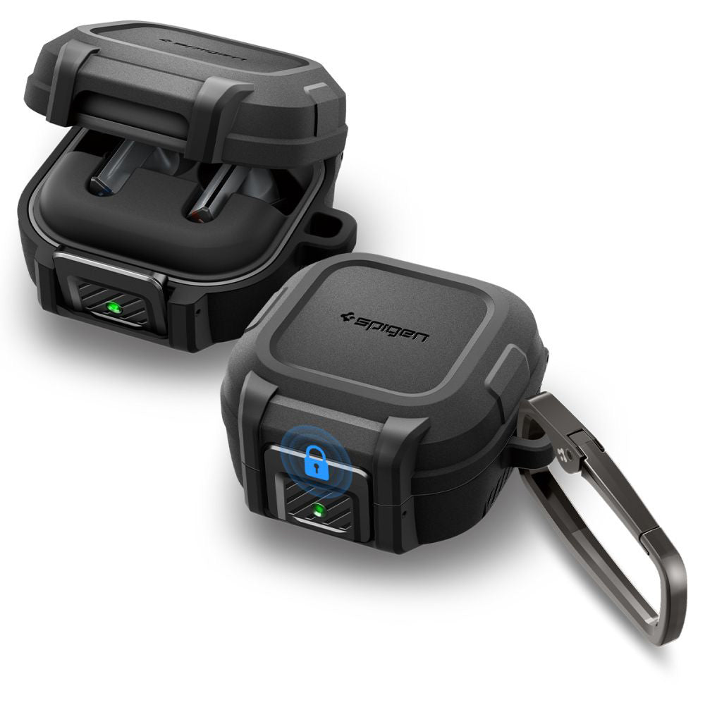 Étui Spigen Lock Fit pour Samsung Galaxy Buds4 / Buds4 Pro, Noir Mat ACS11202