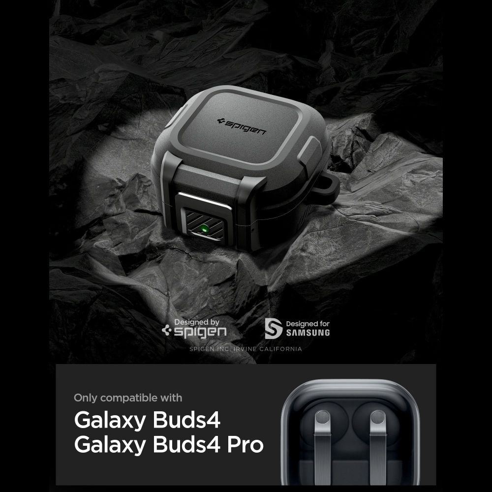Étui Spigen Lock Fit pour Samsung Galaxy Buds4 / Buds4 Pro, Noir Mat ACS11202