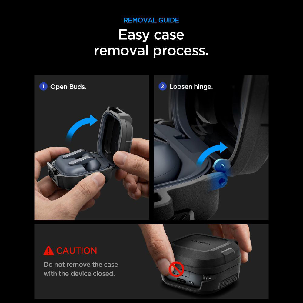Étui Spigen Lock Fit pour Samsung Galaxy Buds4 / Buds4 Pro, Noir Mat ACS11202