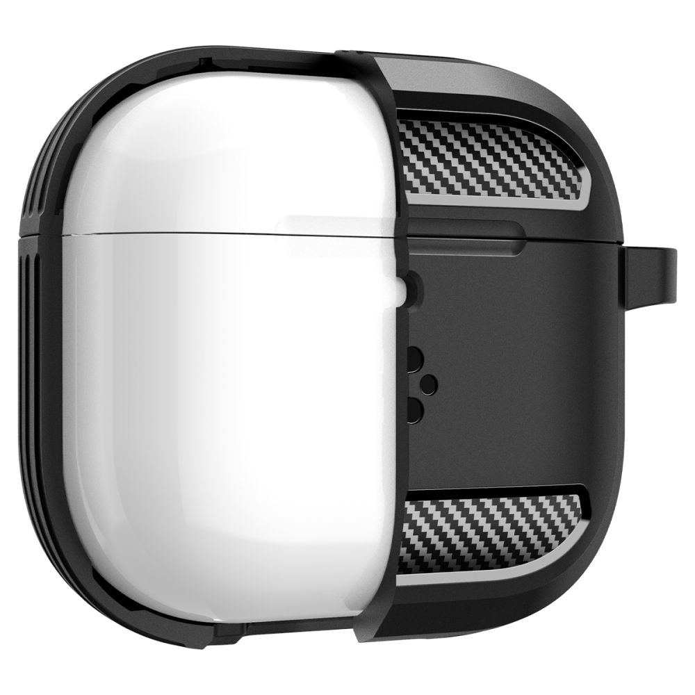 Étui Spigen Rugged Armor pour Apple AirPods 4, Noir Mat