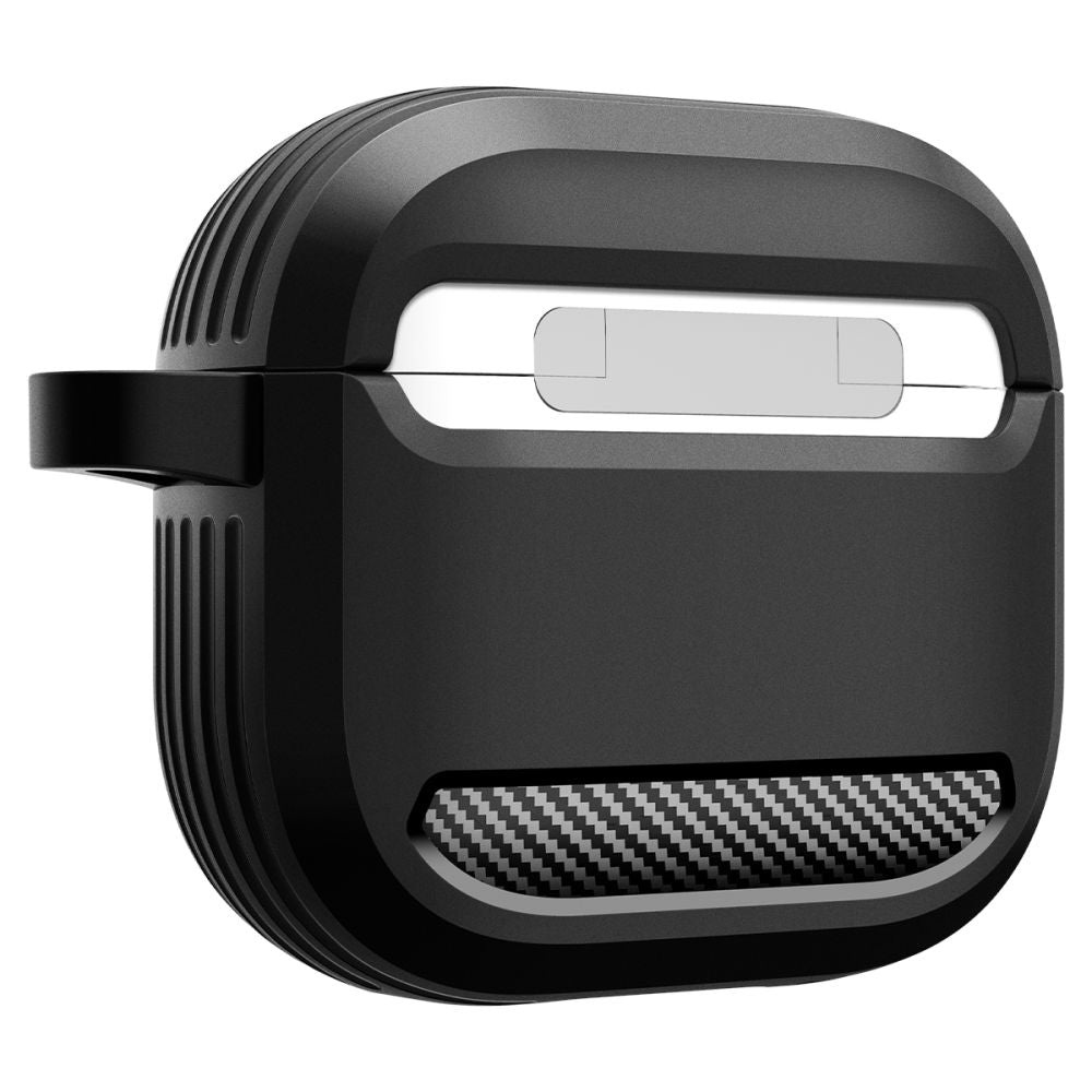 Étui Spigen Rugged Armor pour Apple AirPods 4, Noir Mat