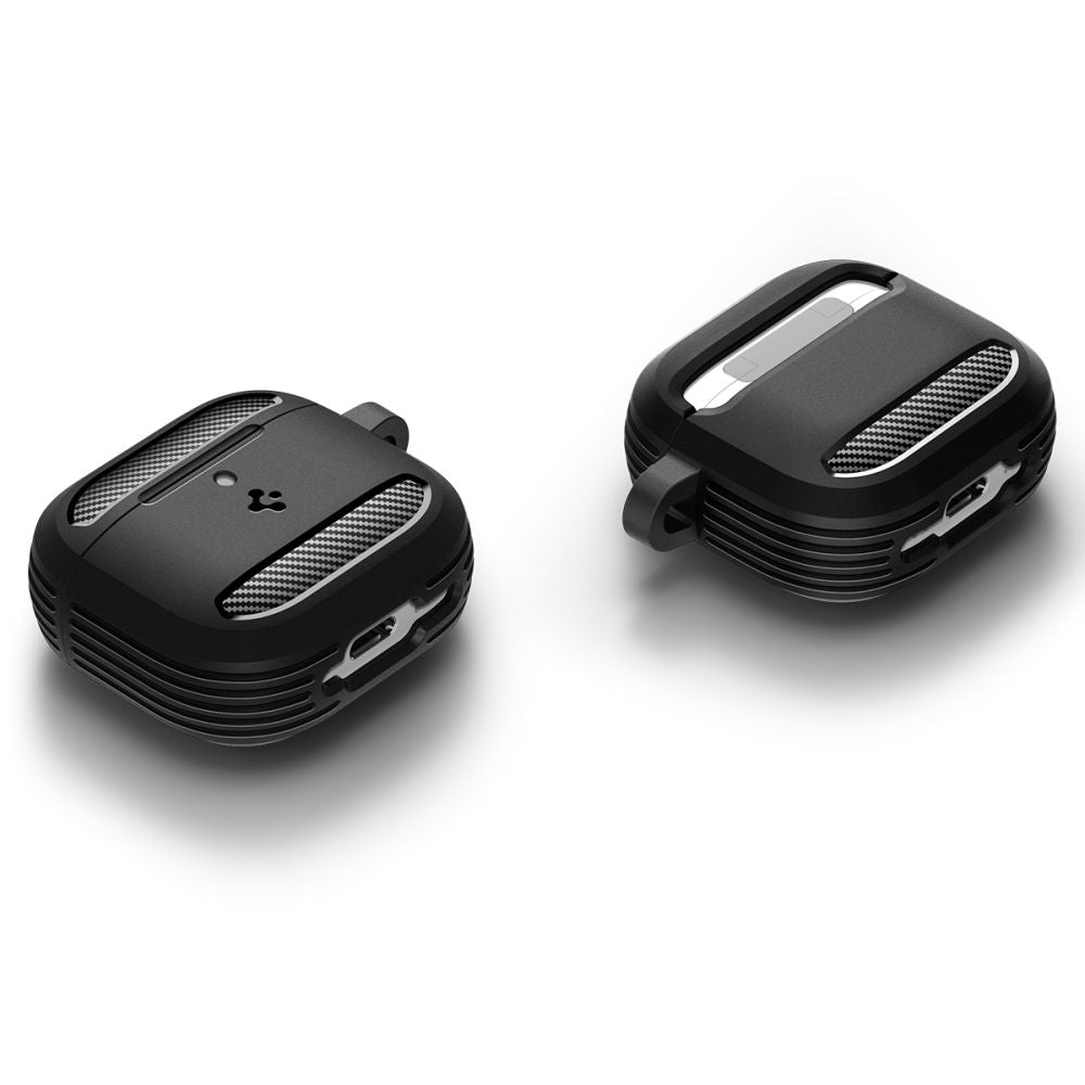 Étui Spigen Rugged Armor pour Apple AirPods 4, Noir Mat
