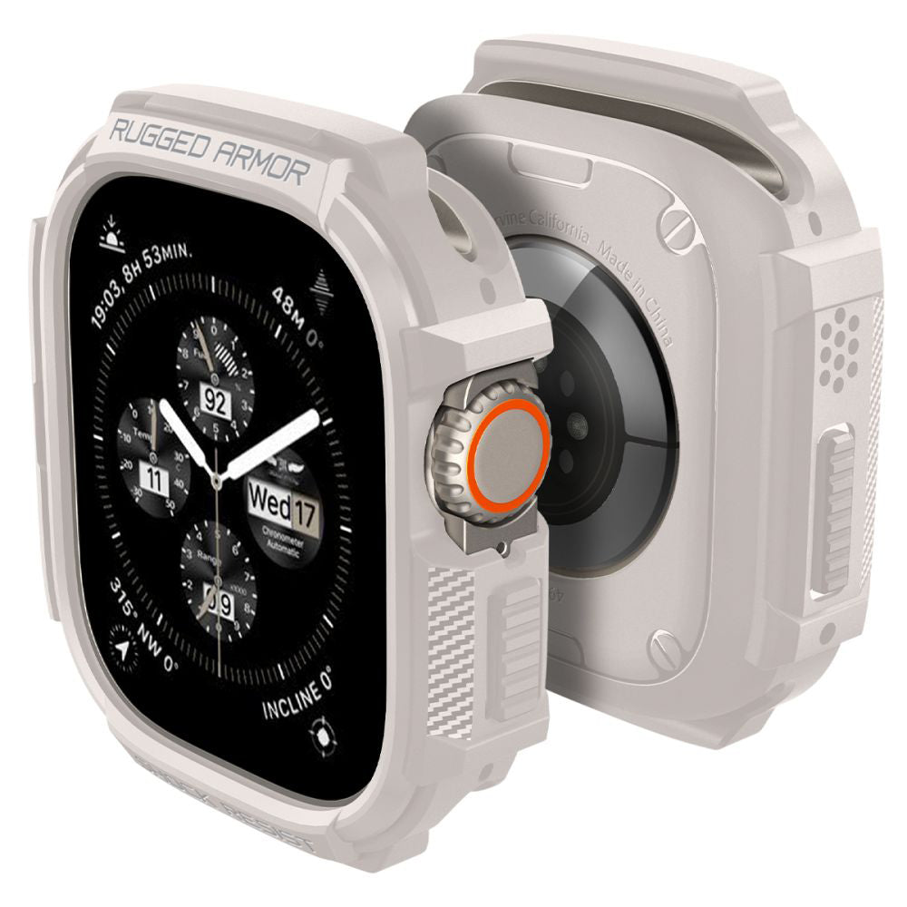 Housse Spigen Rugged Armor pour Apple Watch Ultra Series, Beige ACS07381