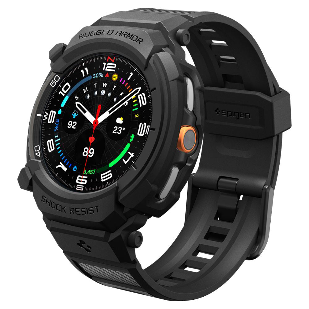 Étui Spigen Rugged Armor Pro pour Samsung Galaxy Watch8 Classic, Noir Mat ACS10013