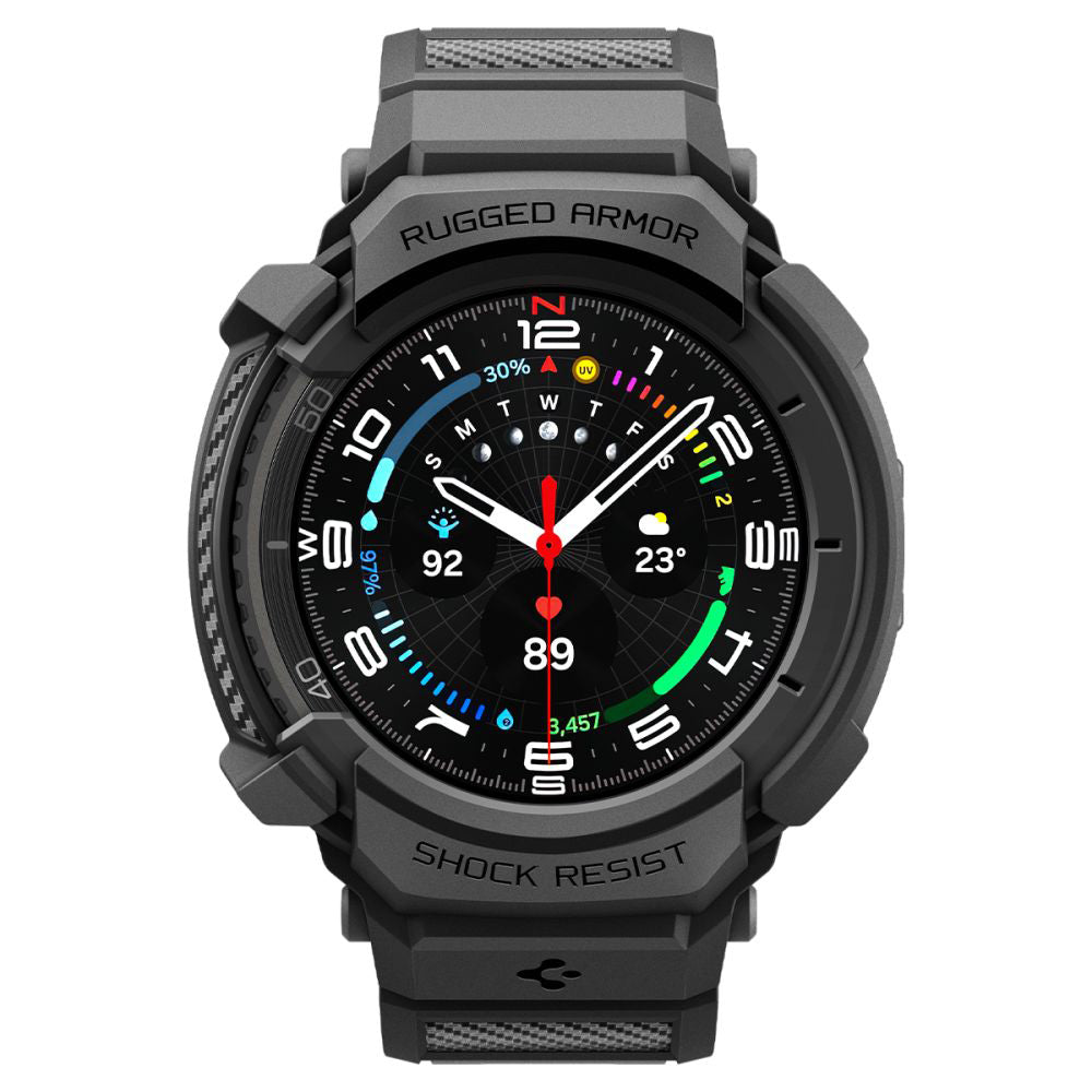 Étui Spigen Rugged Armor Pro pour Samsung Galaxy Watch8 Classic, Noir Mat ACS10013