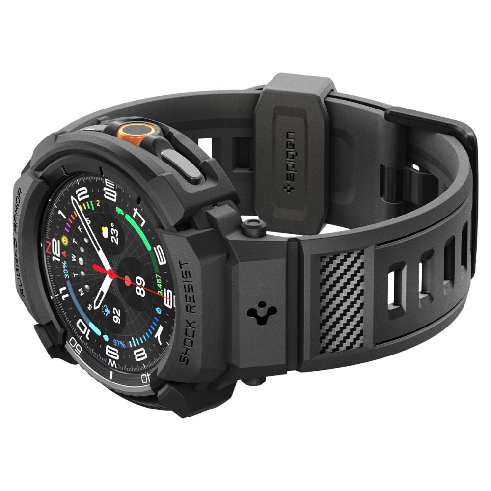 Étui Spigen Rugged Armor Pro pour Samsung Galaxy Watch8 Classic, Noir Mat ACS10013