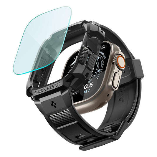 Coque Spigen Rugged Armor Pro avec protecteur d’écran pour Apple Watch Ultra Series, noire ACS12053