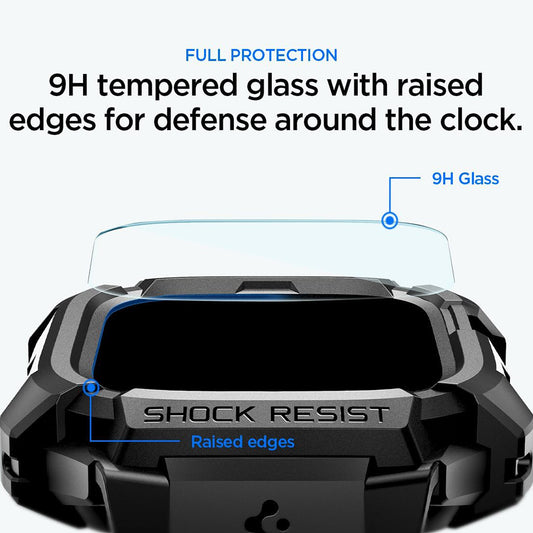 Coque Spigen Rugged Armor Pro avec protecteur d’écran pour Apple Watch Ultra Series, noire ACS12053