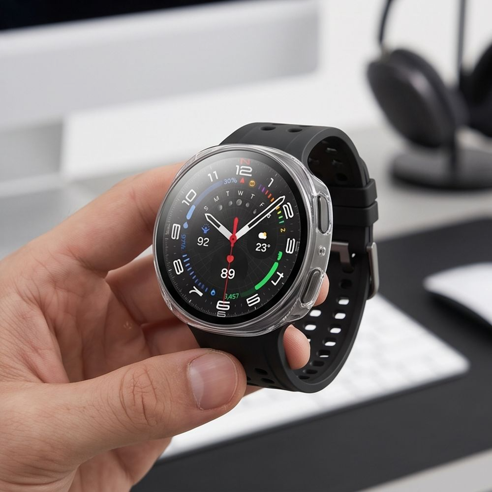 Coque Tech-Protect Defense pour Samsung Galaxy Watch9 / Watch8 40mm, Set de 2 pièces, Noire / Transparente