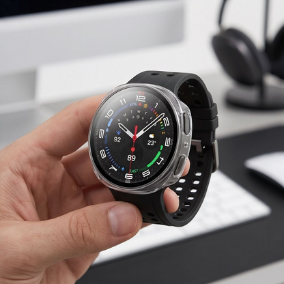 Coque Tech-Protect Defense pour Samsung Galaxy Watch9 / Watch8 40mm, Set de 2 pièces, Noire / Transparente
