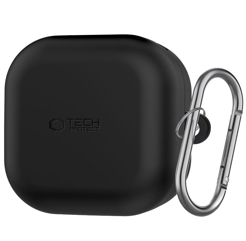 Étui Tech-Protect Silicone Hook pour Samsung Galaxy Buds4 / Buds4 Pro, Noir