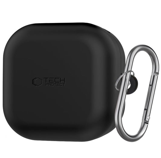 Tech-Protect Silicone Hook Case for Samsung Galaxy Buds4 / Buds4 Pro, Black