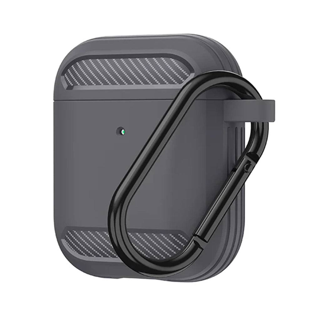 Coque Techsuit Carbon pour Apple AirPods Gen 2 / Gen 1, Gris