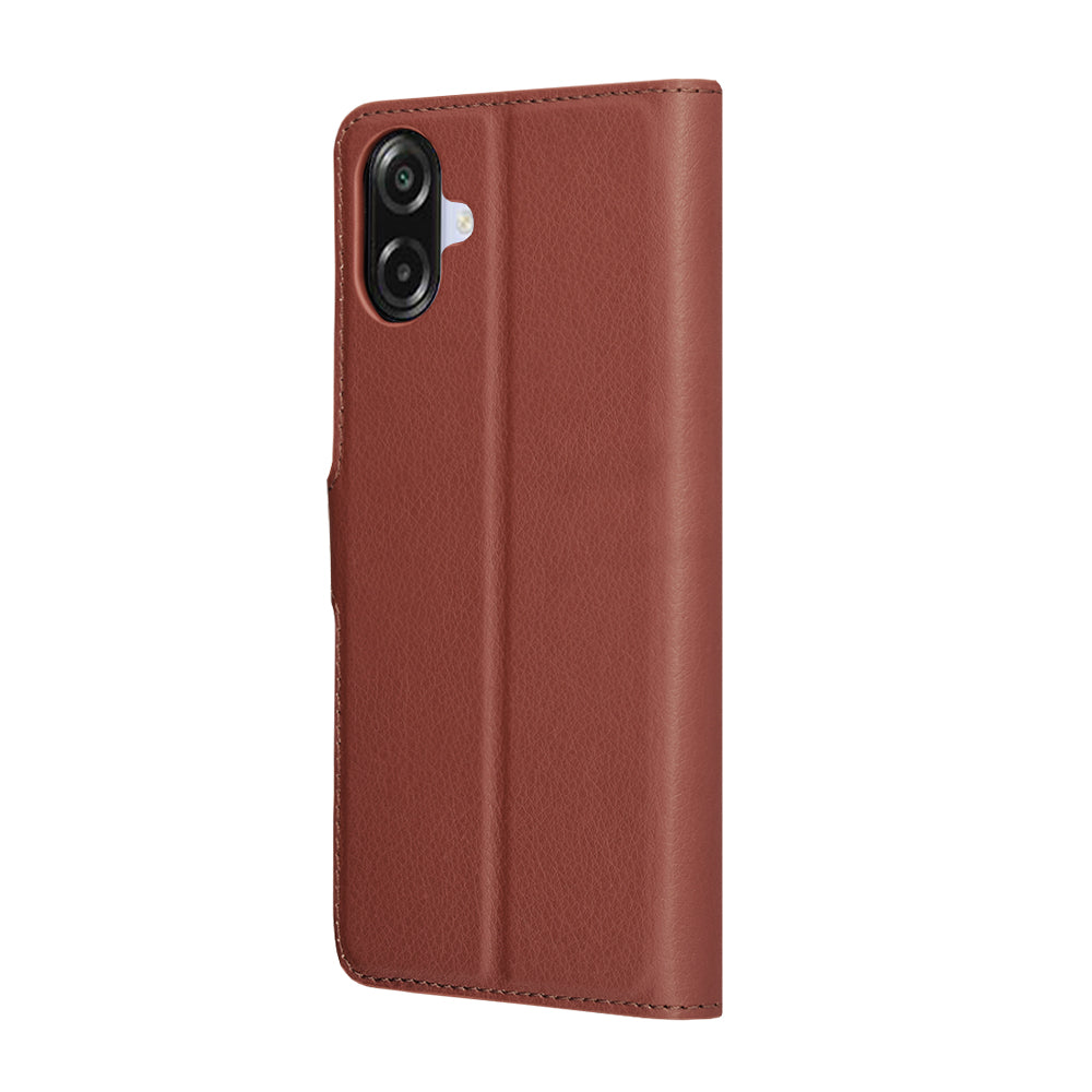 Coque pour Samsung Galaxy A07 4G A075, Techsuit, Leather Folio, Marron