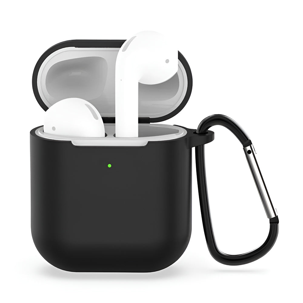 Housse Techsuit Silicone pour Apple AirPods Gen 1 / Gen 2, Noire