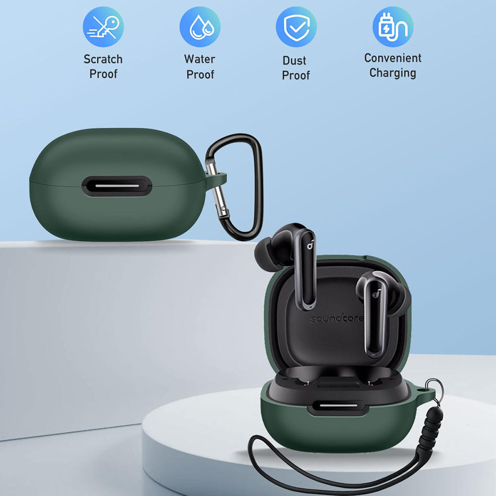 Housse Techsuit Silicone pour Apple AirPods Gen 1 / Gen 2, Noire