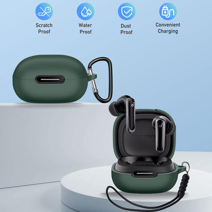 Housse Techsuit Silicone pour Apple AirPods Gen 1 / Gen 2, Noire