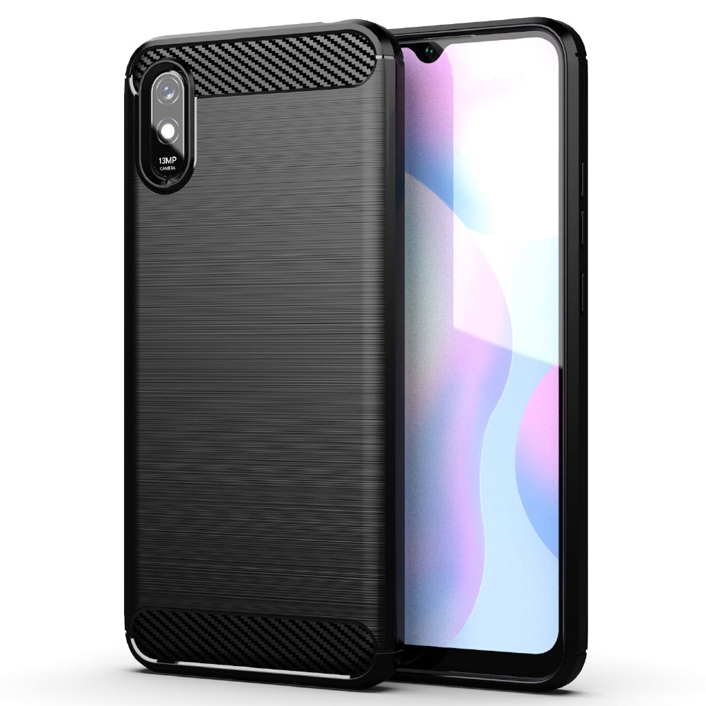 Coque pour Xiaomi Redmi 9A / Redmi 9AT, Forcell, Carbone, Noir