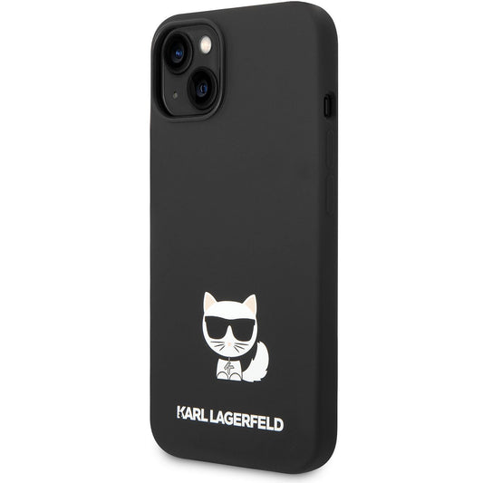 Coque pour Apple iPhone 14 Plus, Karl Lagerfeld, Silicone Body Choupette, Noire