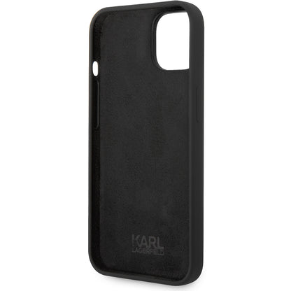Étui pour Apple iPhone 14 Plus, Karl Lagerfeld, Silicone Tête de Karl, Noir