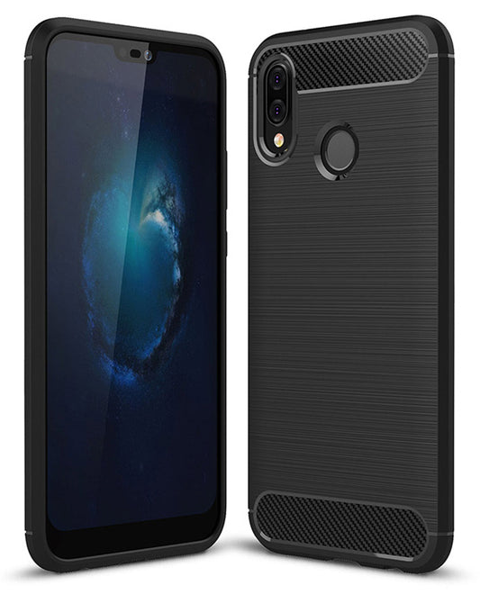 Coque pour Huawei P20 Lite, OEM, Carbone, Noire