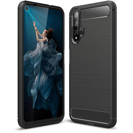 Coque pour Huawei nova 5T / Honor 20, OEM, Carbone, Noire